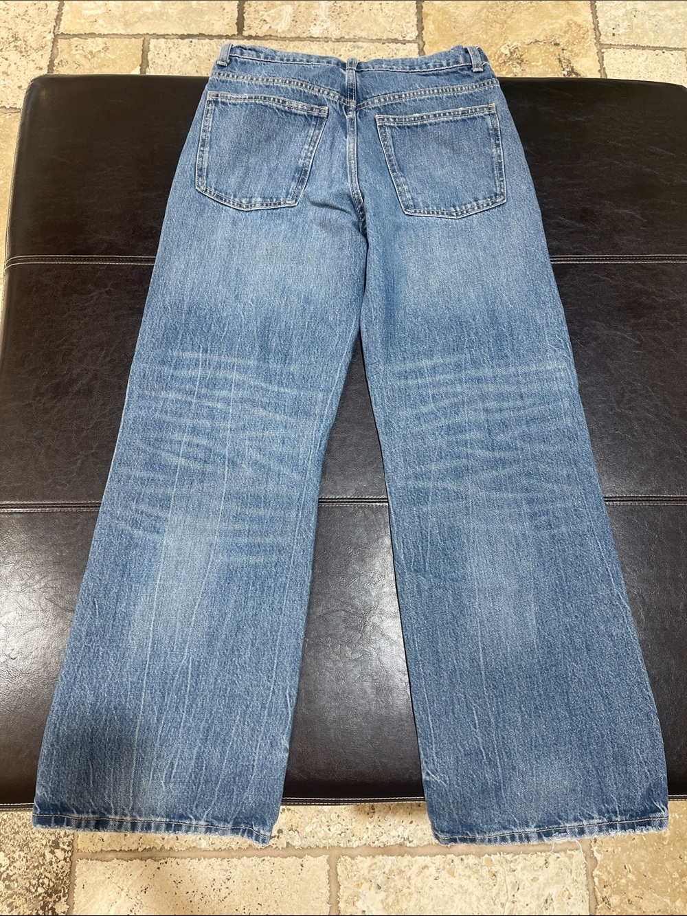 Zara Blue Wide-Leg Jeans with Silver Studs 🇨🇦 - Picture 6 of 11